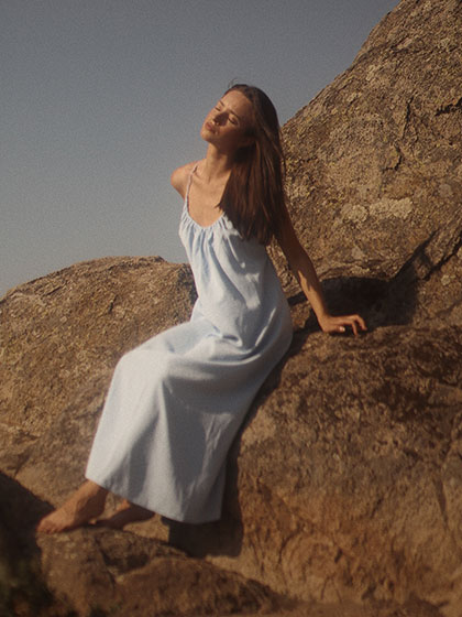 Silk sky dress